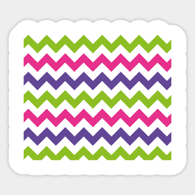 Chevron pattern - bold and neon Sticker by MeowOrNever